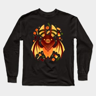 Watercolor Bat with Halloween Candy Long Sleeve T-Shirt